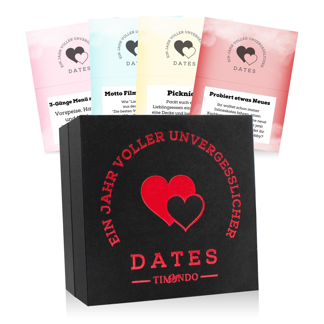 Date Ideen für Paare | Box mit 52 Karten für 1 Jahr
